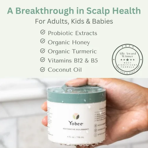Miniatura 3 de Yobee Mascarilla restauradora para el cuero cabelludo – Tratamiento del cuero cabelludo seco – Extractos probióticos, miel orgánica, cúrcuma, Adultos