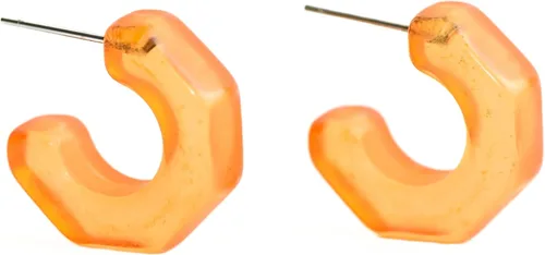 Miniatura 11 de Leetie Lovendale Gracie Hugger - Aretes de aro hipoalergénicos para mujer, hechos con acero quirúrgico y Lucite, ligeros y cómodos, hechos a mano