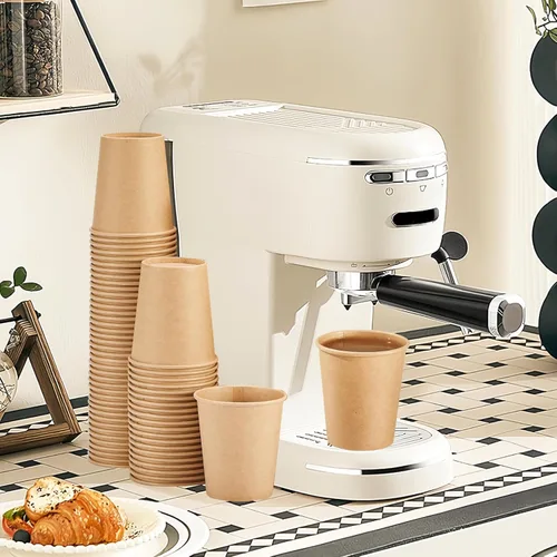 Miniatura 4 de SIUQ Paquete de 400 vasos de papel kraft de 5 onzas, vasos de baño desechables, mini vasos para enjuague bucal, vasos para bebidas calientes/frías