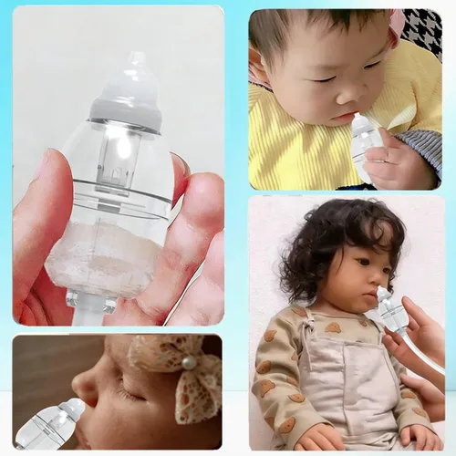 Miniatura 5 de Aspirador nasal para bebé, chupón de nariz de bebé, chupón de moco con bomba de mano, aspirador nasal para bebé con puntas de silicona