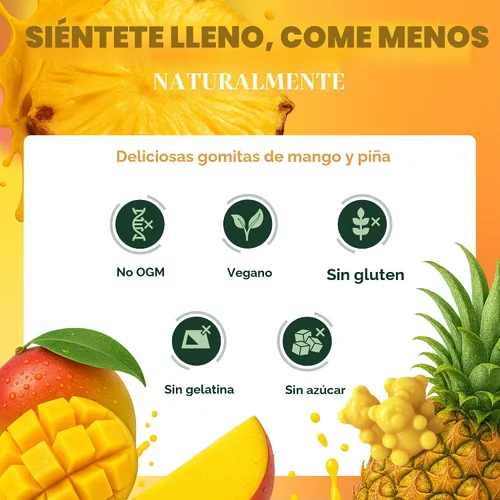 Miniatura 8 de GLP-1 - Gomitas de apoyo – Suplemento de control del apetito y antojo sin azúcar con berberina, canela, cúrcuma, garcinia y cetonas de frambuesa