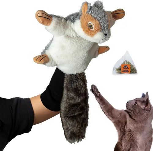 Miniatura 10 de Milunova Pupr Pals - Marioneta de juguete para perros y gatos con acolchado resistente para un juego interactivo seguro, protección para evitar que
