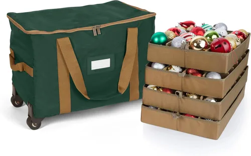 Miniatura 78 de Covermates Keepsakes Bolsa de almacenamiento ajustable para adornos, poliéster resistente, separadores acolchados y bandejas FlexGrid, organizador
