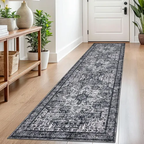 Miniatura 74 de SIILOOM Alfombra lavable de 2 x 3 pies, alfombra suave color taupe ceniza para entrada, tapete antideslizante para puerta de interior, tapete