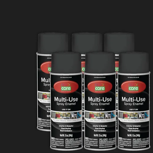 Miniatura 35 de Pintura en aerosol, 12 onzas, paquete de 6 (mezcla de colores cálidos: blanco brillante, rojo rubí, naranja, amarillo, marrón, negro brillante)