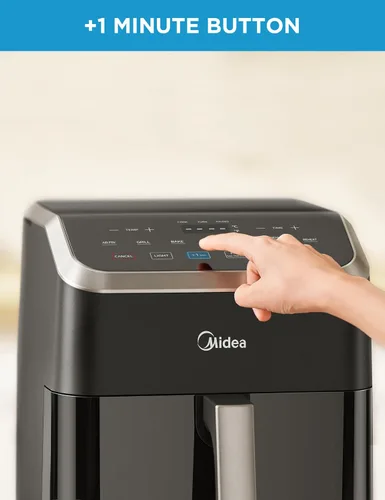 Miniatura 4 de Midea Freidora de aire de 5.5 cuartos de galón con ventana transparente, tecnología Rapid Air, 9 menús preestablecidos para comidas rápidas y Negro