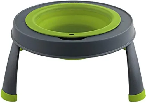 Miniatura 4 de Dexas Popware - Comedero elevado individual para mascotas, gris/azul, grande, capacidad de 4 tazas (PW140432312)