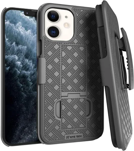 Funda diseñada para Apple iPhone 11 con funda de clip para cinturón | Combo de funda resistente y funda protectora para teléfono con textura