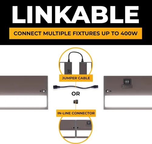 Miniatura 5 de Iluminación LED para debajo del gabinete cableada - 3CCT 40 pulgadas acabado bronce - Luces para debajo del gabinete para cocina - Luz regulable