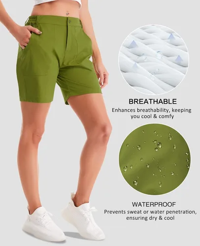 Miniatura 4 de MEETWEE Women's Hiking Cargo Shorts Quick Dry Travel Athletic Golf Short with Pockets Water Resistant