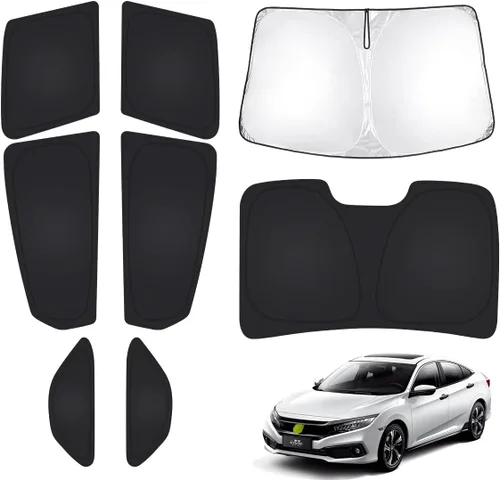 Miniatura 124 de T TGBROS Parasol para parabrisas para Honda Civic 2022-2025 2026, parasol grueso con bloqueo UV y opaca, para privacidad, plegables, 8 accesorios