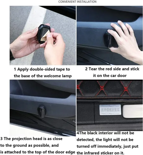 Miniatura 7 de Lámpara de proyector LED recargable para puerta de coche, 2