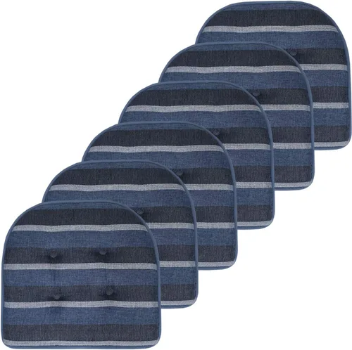 Miniatura 112 de Sweet Home Collection - Cojín de espuma viscoelástica para silla con capitoné, antideslizante, parte trasera de goma, en forma de U, 17 x 16 Piel