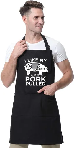 Miniatura 5 de Miracu Divertidos delantales de cocina para hombres, delantales de barbacoa con bolsillos, parrilla de humor para el día del padre, regalos