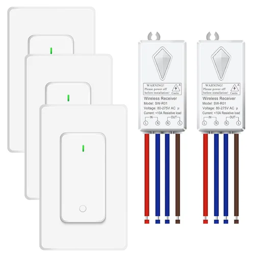 Miniatura 35 de NineLeaf Interruptor de salida remoto inalámbrico, interruptor de lámpara remoto, interruptor decorativo de enchufe de luz de encendido y apagado