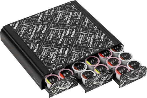 Miniatura 5 de Mind Reader Organizador 'Anchor' de triple cajón para cápsulas Dolce Gusto, CBTL, soporte para cápsulas de café de una sola porción Estampado