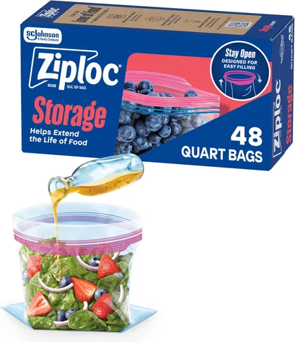 Miniatura 7 de Ziploc Bolsas de almacenamiento con nueva tecnología Grip 'n Seal, para alimentos, sándwich, organización y más, un cuarto de galón, 100 unidades, 1