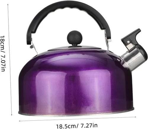 Miniatura 2 de Hervidor de café silbante, hervidor de té, estufa de acero inoxidable, tetera de agua, hervidor de agua, tetera con asa para el hogar, campamento al