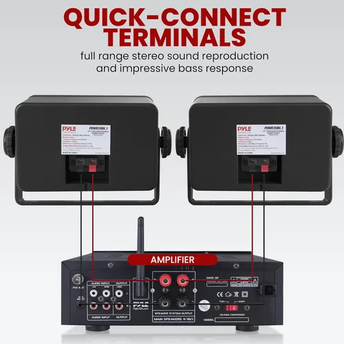 Miniatura 3 de Pyle Par de altavoces para interiores y exteriores – Sistema de altavoces de rango completo de 2 vías de 200 vatios a prueba de agua dual de 3.5