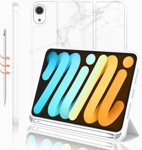 Miniatura 15 de iMieet Funda para iPad mini 7 2024 (A17 Pro), iPad mini 6 (8.3 pulgadas, modelo 2021), iPad mini 7ª/6ª generación con soporte para lápices, funda
