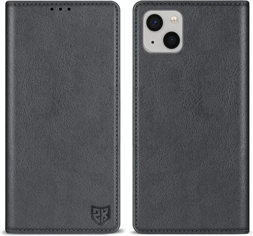 Miniatura 29 de ZZXX Funda tipo cartera para iPhone 13 con bloqueo RFID, soporte de ranura para tarjetas, funda protectora de cuero magnético fuerte plegable