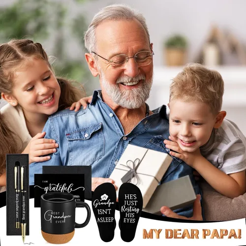 Miniatura 4 de ReliThick Juego de 6 regalos para el mejor abuelo para hombres, regalos del día del padre, regalos del abuelo, 13.5 onzas, tazas de cerámica