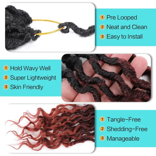 Miniatura 6 de Karida Goddess Locs Cabello de Ganchillo de 10 Pulgadas, 8 Paquetes Faux Locs Cabello de Ganchillo Para Mujeres Negras, Goddess Locs de Ganchillo