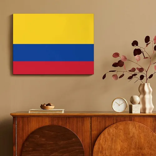 Miniatura 5 de Lienzo con bandera colombiana, póster enmarcado para decoración de pared del hogar, 11.8 x 15.7 in Estilo de marco