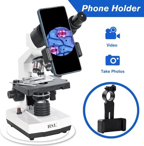 Miniatura 2 de HSL Microscopio binocular compuesto 40x-2500x para adultos profesional,microscopios para estudiante educar,Microscopio biológico LAB Micro Scope