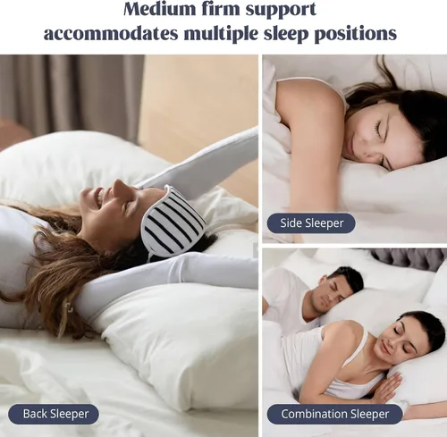 Miniatura 4 de puredown® Almohadas de Plumas y Plumón de Ganso para Dormir, Almohadas de Cama Suaves para Dormir con Funda de Algodón 100%, Juego de 2, Tamaño King