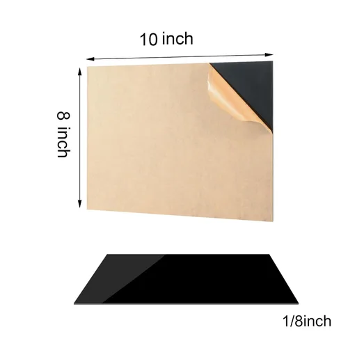 Miniatura 2 de 3 hojas acrílicas de 8 x 10 pulgadas, 1/8 pulgadas (0.118 in) de grosor, panel acrílico negro para marco de fotos, manualidades, proyectos