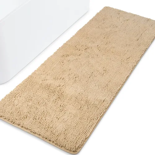Miniatura 186 de Yeaban Alfombra de pasillo de baño de 24 x 72 pulgadas, antideslizante, alfombra de baño larga de felpilla gruesa, absorbente y lavable, alfombra
