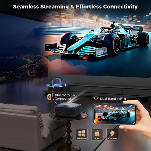 Miniatura 14 de GooDee Proyector Inteligente 4K con WiFi y Bluetooth - 3000 ANSI UHD, Enfoque Automático ToF Keystone MEMC, Proyector de Video de Cine en Casa