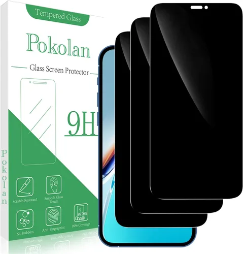 Miniatura 21 de Pokolan [Paquete de 3] Protector de pantalla de privacidad para iPhone 11/iPhone XR Película de vidrio templado antiespía, cobertura completa, sin