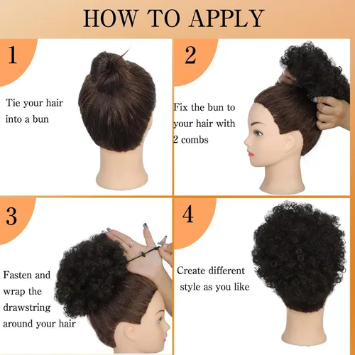 Miniatura 4 de AISI QUEENS Peluca de Cola de Caballo Afro con Cordón Rizada Crespa Rizada Peluca de Cola de Caballo con Clip para Mujeres Negras y Niños Sintética