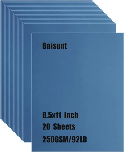 Miniatura 13 de Baisunt 20 hojas de cartulina negra de 250 g/m²/92 lb, papel grueso en blanco para proyectos de arte DIY, álbum de recortes, elaboración de tarjetas