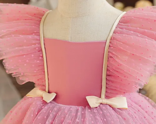 Miniatura 6 de TTYAOVO Vestido de fiesta de cumpleaños con apliques para niñas, vestido de princesa con flores, vestido de baile