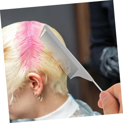 Miniatura 7 de STOBAZA Juego de 5 peines para separar el cabello con cola de rata para seccionar con precisión, peines para peinar el cabello, herramientas