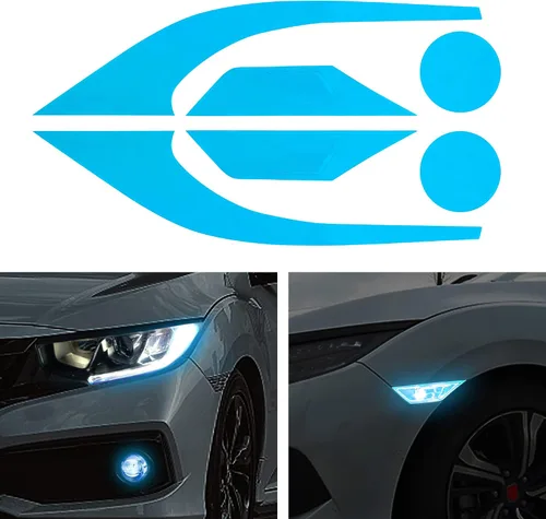 TOMALL 3 pares de vinilos para luz antiniebla para faros delanteros laterales para Honda Civic 2016-2021, calcomanías autoadhesivas de vinilo para
