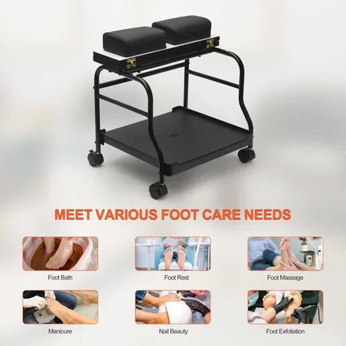 Miniatura 3 de Elitzia Carro Portátil de Pedicura con Reposapiés - Carro de Salón de Belleza y Baño de Pies para Uñas - Estación de Soporte Profesional ET27971