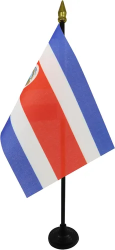 Miniatura 21 de Venezuela Old 7 estrellas con brazos Bandera de mesa 4'' x 6'' - Antigua bandera venezolana de escritorio 5.9 x 3.9 in - tapa de lanza dorada - AZ