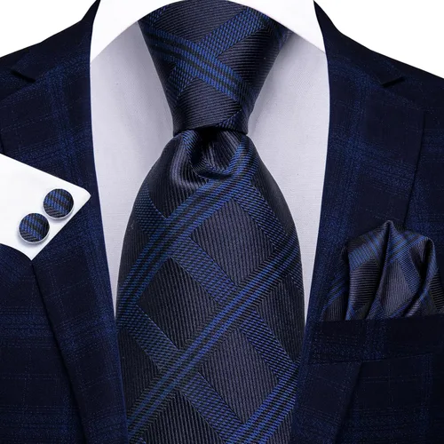 Miniatura 243 de Dubulle Corbata tejida de cachemira para hombre y gemelos de pañuelo para hombre, conjunto de gemelos para boda formal y negocios