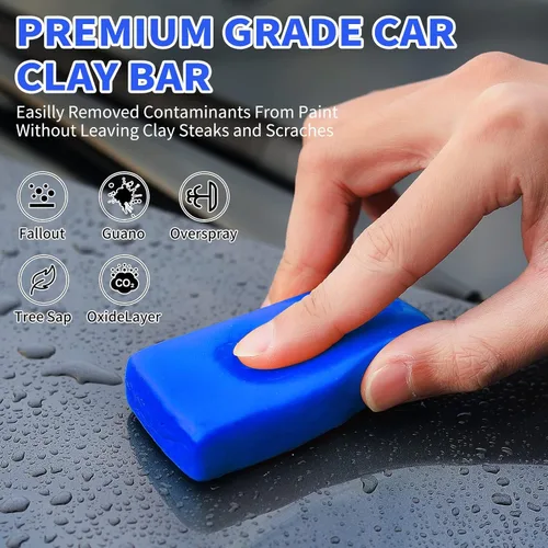 Miniatura 2 de Wontolf Paquete de 10 barras de arcilla para detalles automáticos, kit de barra de arcilla mágica de grado prémium con capacidad de lavado y Azul