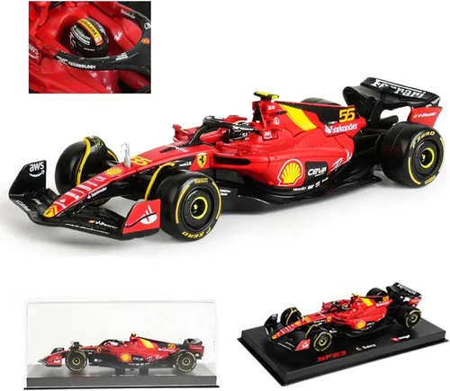 Miniatura 12 de 1/43 F1 2023 SF23 16# Charles Leclerc Scuderia SF23 55# Carlos Sainz aleación coche fundido a presión modelo modelo regalo (1/43 SF23 Monza #16)