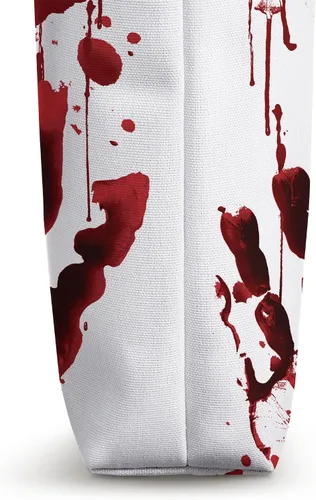 Miniatura 3 de Bolsa de mano blanca sangrienta con estampado de mano de sangre roja para Halloween