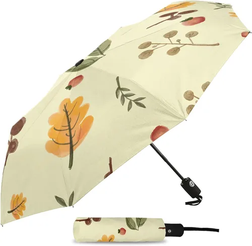 Miniatura 2 de DHDM Automatic Umbrella for Rain and Sun Male Women Beach Parasol Print Folding Umbrella