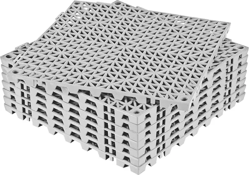 Miniatura 16 de ToLanbbt Cojín modular entrelazado 8P de 11.8 x 11.8 pulgadas, agujeros de drenaje de goma entrelazados antideslizantes para cubierta, ducha