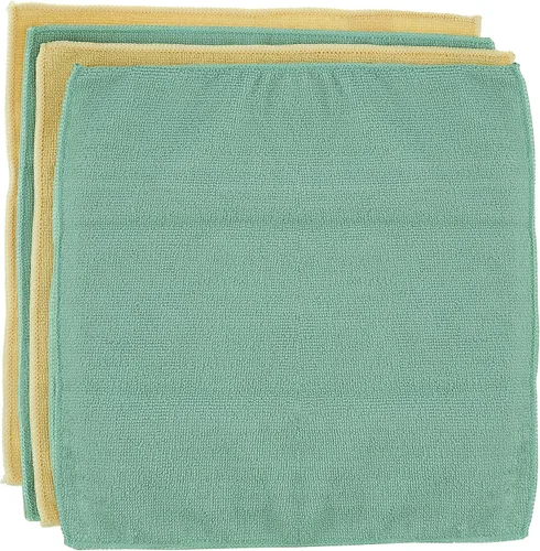 Miniatura 6 de Superio Paños de limpieza de microfibra, paquete de 4 (2 amarillas y 2 verdes), toallas absorbentes sin pelusa para automóviles, cocina, baño