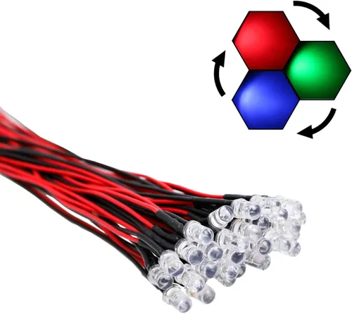 Miniatura 10 de 30 piezas de luces LED UV de 12 voltios, 3 mm, diodo emisor precableado, 20 cm, DC 12 V, lente transparente, luz LED ultravioleta, pequeñas lámparas