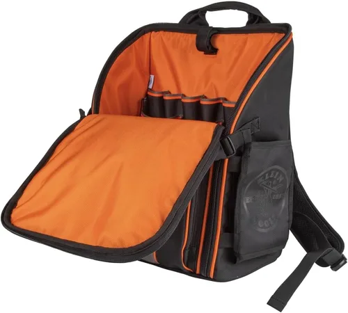 Miniatura 10 de Klein Tools 55482 Mochila para herramientas, organizador de herramientas resistente Tradesman Pro con 21 bolsillos e interior grande, resistente al